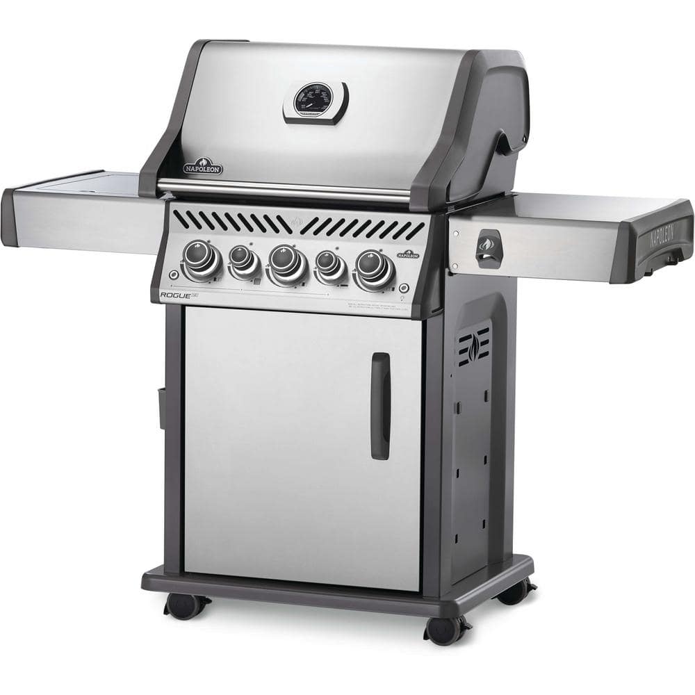 Rogue 3-Burner Propane Gas Grill in Stainless Steel with Infrared Rear and Side Burners