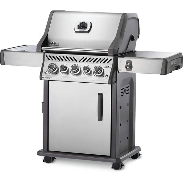 NAPOLEON Rogue 3-Burner Propane Gas Grill in Stainless Steel with Infrared Rear and Side RSE425RSIBPSS-1 - The Home Depot