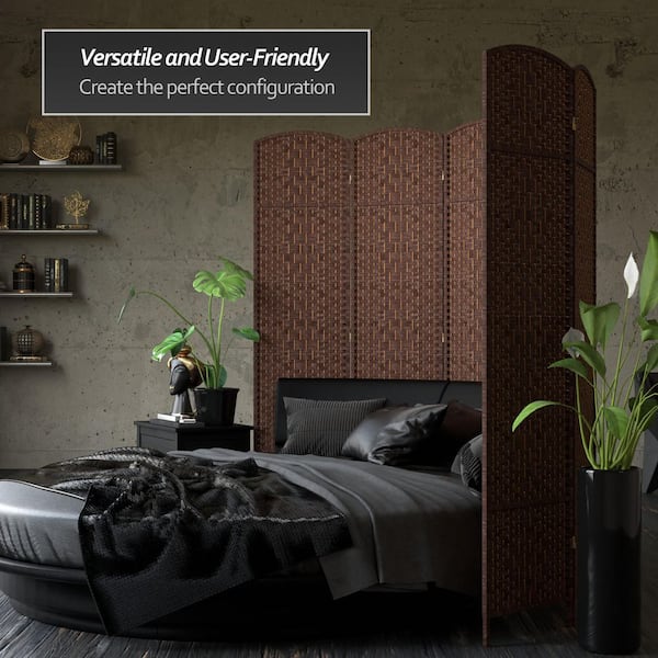 7 ft. Dark Mocha 6-Panel Room Divider