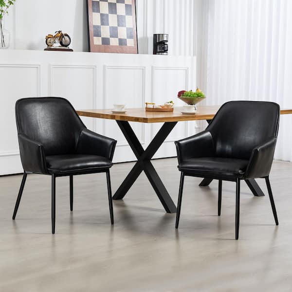 Safavieh Set of 2 Dublin Contemporary Faux Leather Upholstered Arm Chair (Wood Frame) Safavieh Set of 2 Dublin Contemporary Faux Leather Upholstered Arm Chair (Wood Frame)
