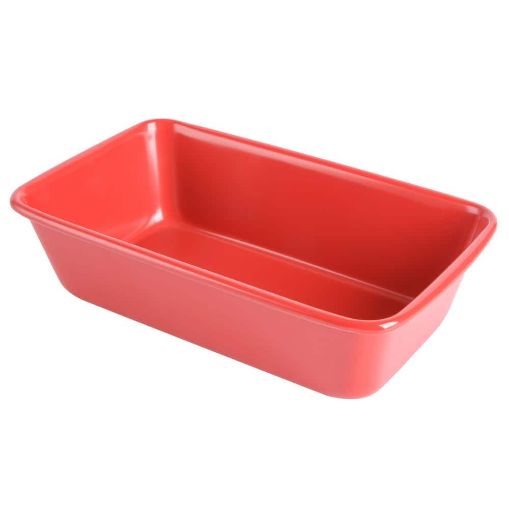 Martha Stewart Everyday 9 in. Nonstick Carbon Steel Loaf Pan in Red