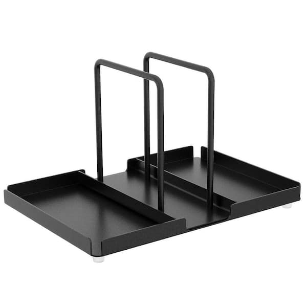 Standing Matte Black Tabletop Napkin Holder Metal with Salt and Pepper Caddy for Kitchen Dining Table Decor