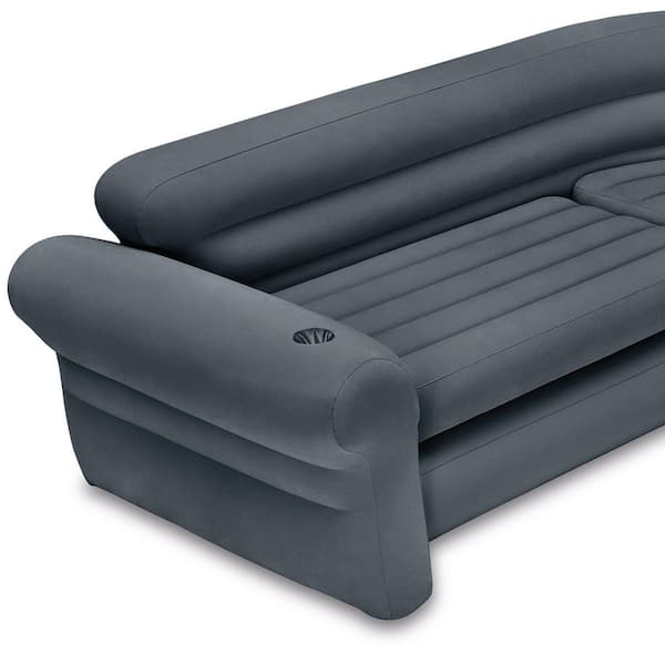 Intex Inflatable Outdoor Camping Sofa, 75 x 37 x 34, Grey