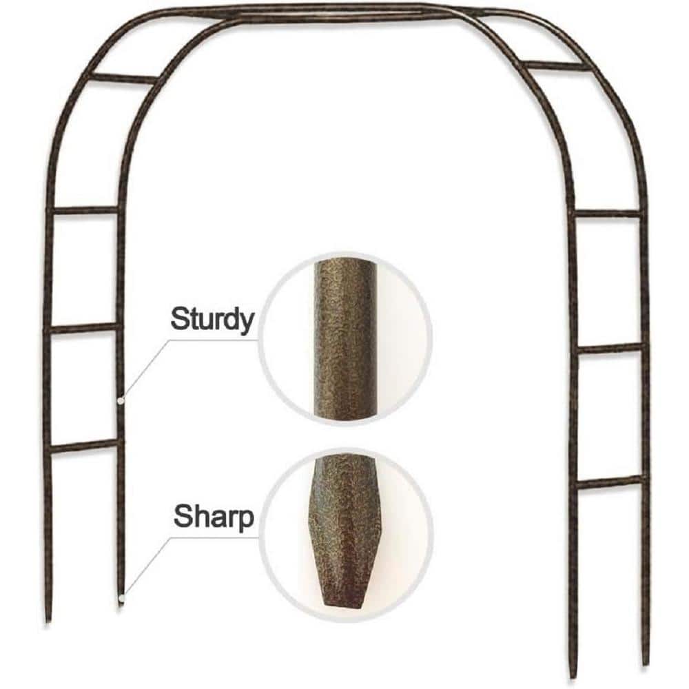94.5 in. x 55.1 in. Brown Adjustable Wedding Arch Trellis Bridal Party for 