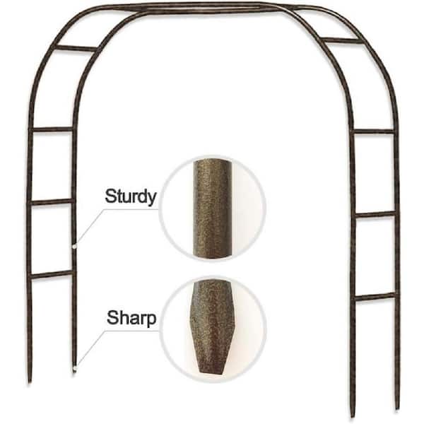 Amucolo 94.5 in. x 55.1 in. Brown Adjustable Wedding Arch Trellis Bridal Party for Climbing Plant Decoration Wide Arbor