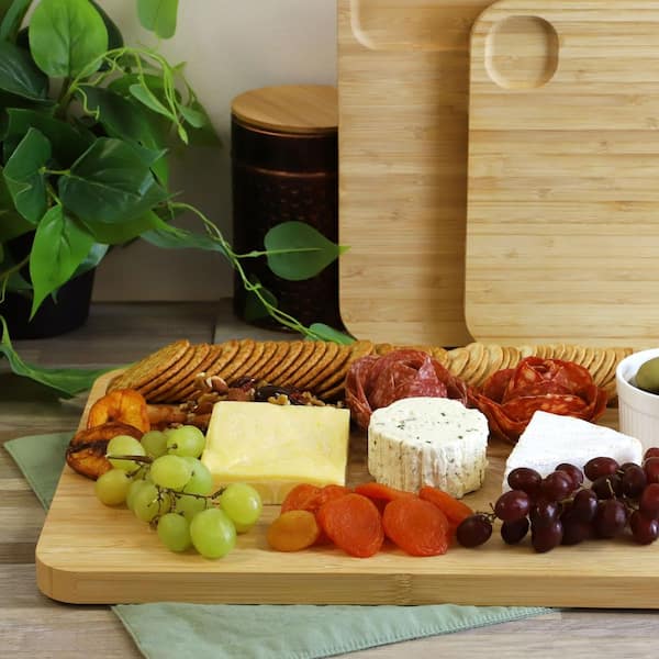 Elama 3-Piece Bamboo Cutting, Prep and Serving Boards