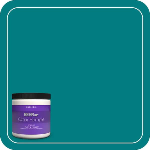 BEHR PREMIUM PLUS 8 oz. #S-G-500 Tropical Waters Eggshell Enamel Interior Paint & Primer Color Sample