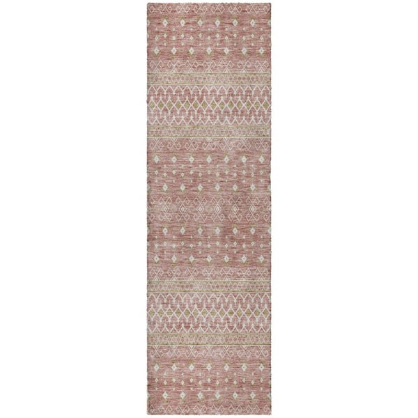 Dream Shag Premium Machine Washable Abstract ADS709 Blush 2 ft. x 7 ft. Runner Rug