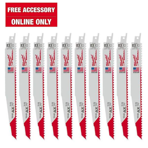 9 in. 5 TPI AX Nail-Embedded Wood Cutting SAWZALL Reciprocating Saw Blades (10-Pack)