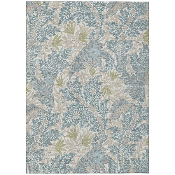 Chantille Machine Washable Indoor/Outdoor Abstract ACN2753 Teal 10 ft. x 14 ft. Area Rug