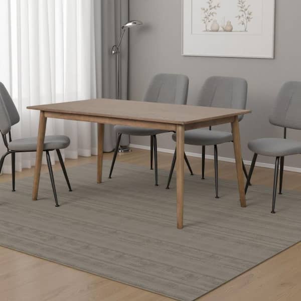 Baylee Modern & Contemporary Walnut Brown Wood 30 in. 4 Legs Base Dining Table Seats 6