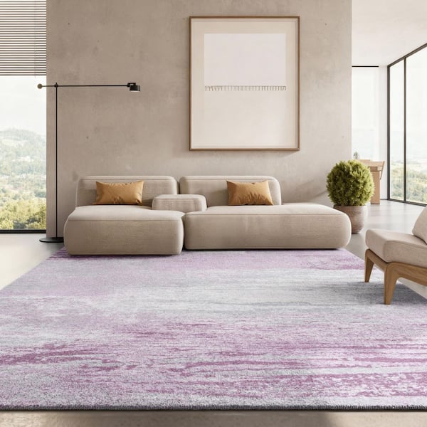 Adirondack 8 ft. x 10 ft. Gray/Purple Abstract Area Rug