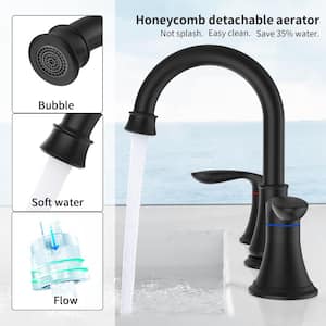 Tahanbath 8 In. Widespread Bathroom Sink Faucet Lavatory Faucet 3 Hole ...