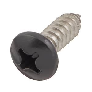 1/4 in. x 3/4 in. Black Stainless Steel Phillips Pan Head Standard Sheet Metal Screw (20-Pack)