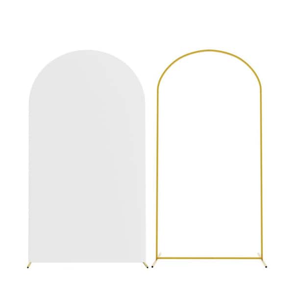 SenQWFa 86.4 in. x 48 in. Metal Arch Backdrop Arbor with Arch Stand Cover for Birthday Party Wedding Ceremony Event Decor