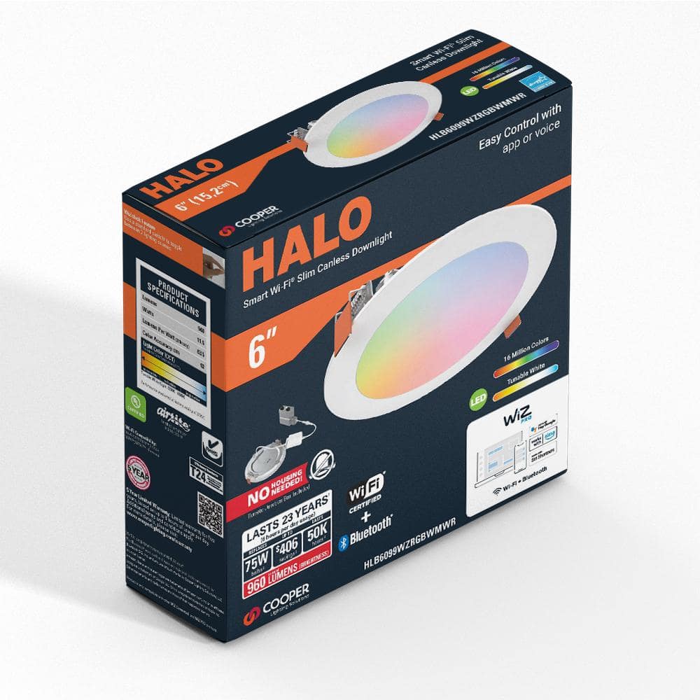 6-Inch Smart LED Downlight with Wi-Fi Control