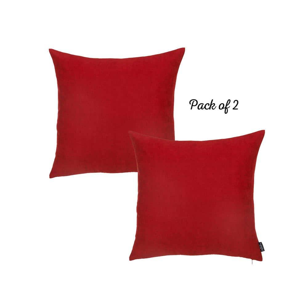 Ruby Red 26" x 26" Polyester Euro Throw Pillow Set