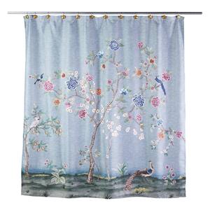 Spring Blooms 72 in. Blue Shower Curtain