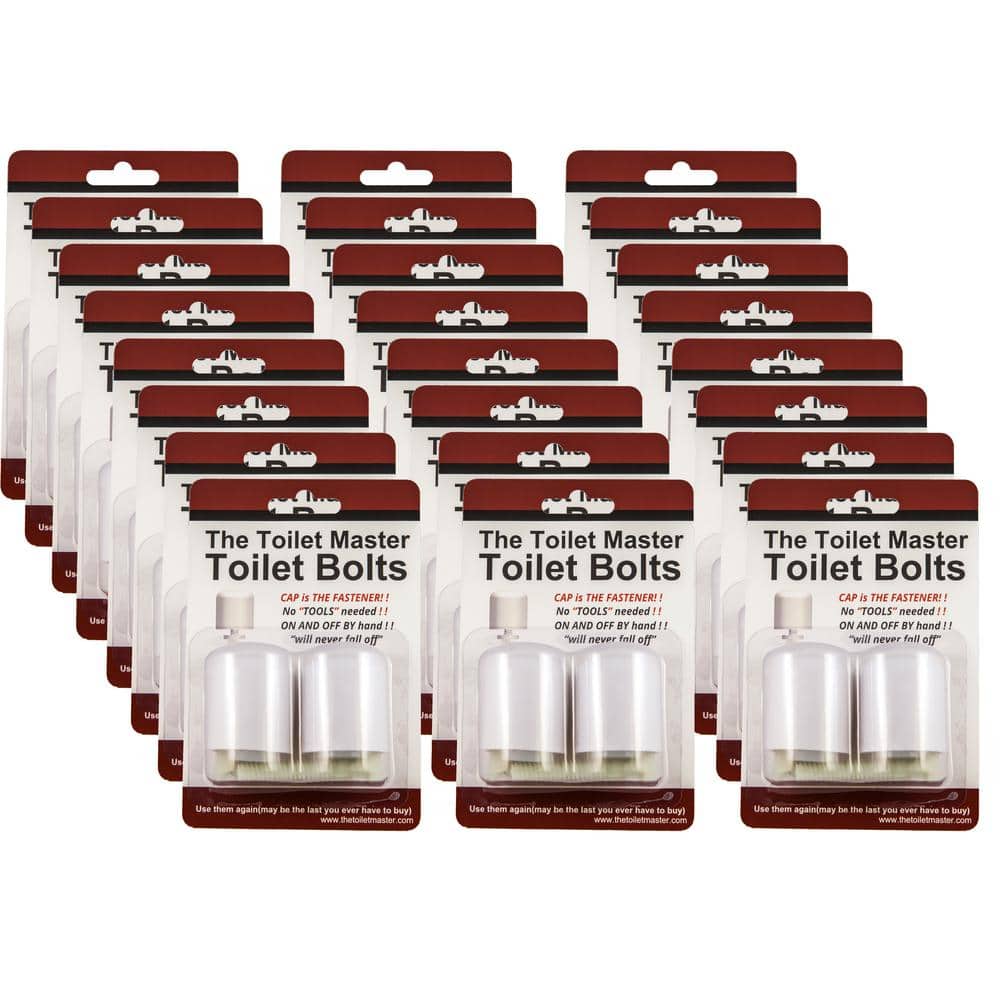 Tool-free Toilet Bolt and Cap System (24-Pack)