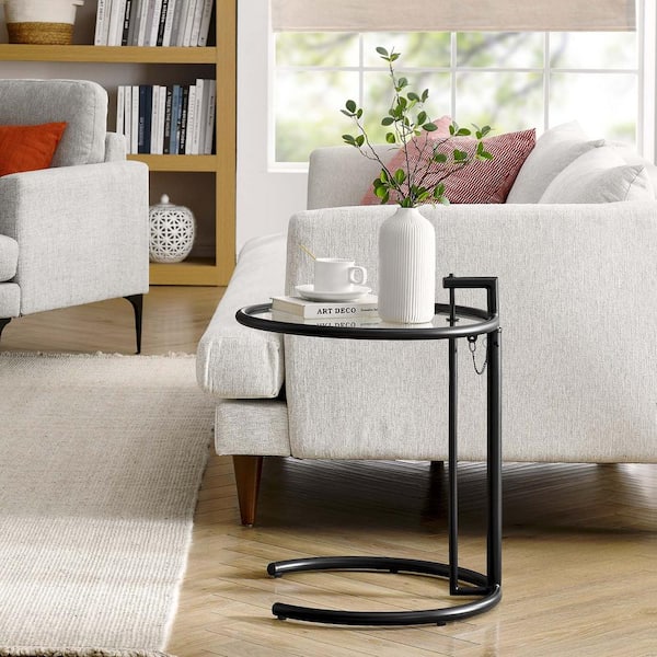MODWAY Eileen 20 in. W Black Gray Metal Side Table