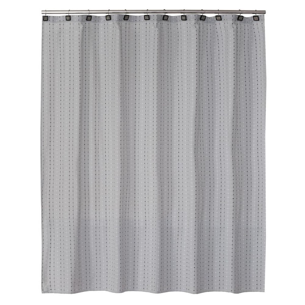 Saturday Knight Hopscotch 72 in. Gray Shower Curtain