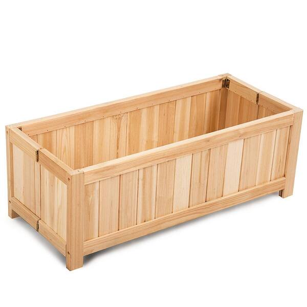 Alpulon 27.5 in. L x 12 in. W x 10 in. H Rectangular Wooden Flower ...