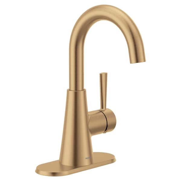 MOEN Ronan Single Hole Single-Handle Bathroom Faucet in Bronzed Gold