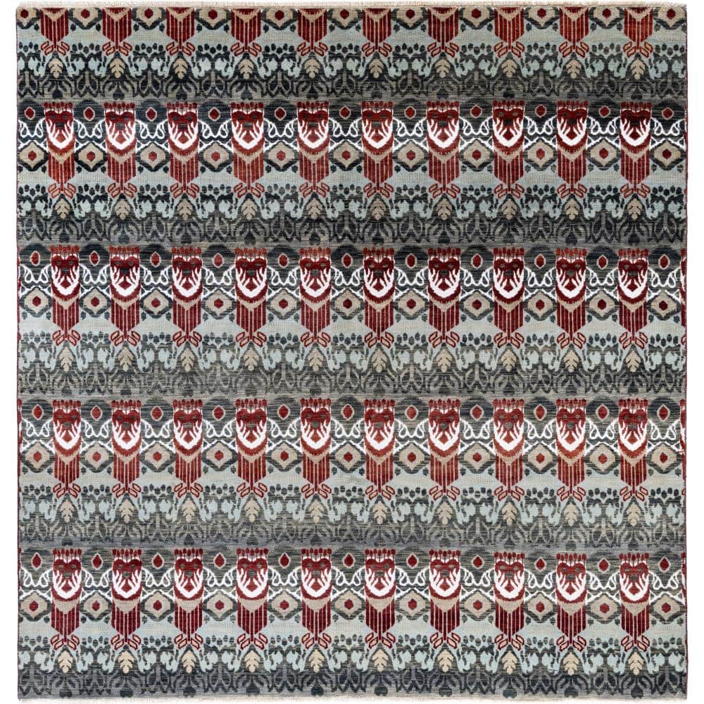 Ikat Gray 8 X 10 Hand-Knotted Silk Wool Indoor Area Rug price history on PriceWatchPro