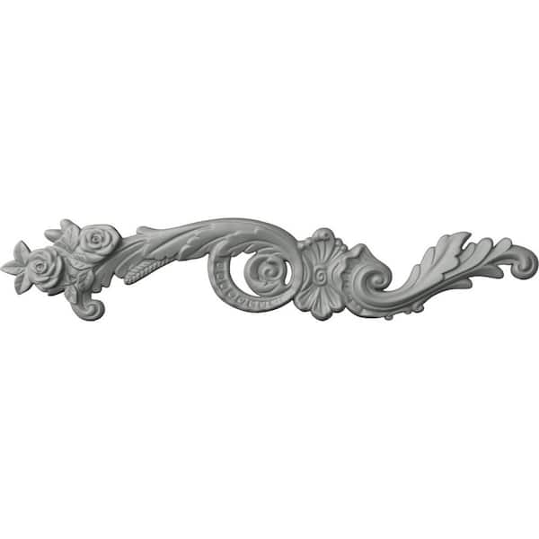 Ekena Millwork 3/4 in. x 23-3/8 in. x 4-1/2 in. Polyurethane Lanarkshire Scroll Left Onlay