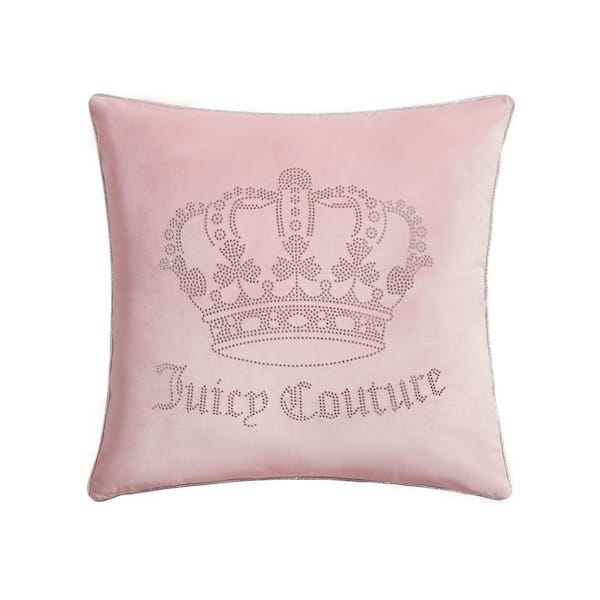 JUICY COUTURE Gothic Rhinestone Blush 20 in. x 20 in. Throw Pillow
