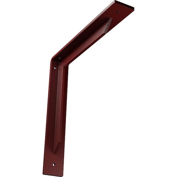 Ekena Millwork 2 in. x 12 in. x 12 in. Steel Hammered Bright Red Stockport Bracket