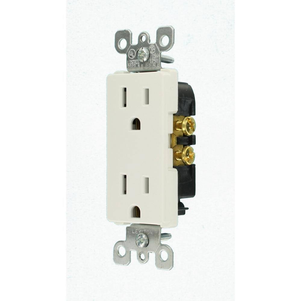 Leviton Decora 15 Amp Residential Grade Self Grounding Duplex Outlet ...