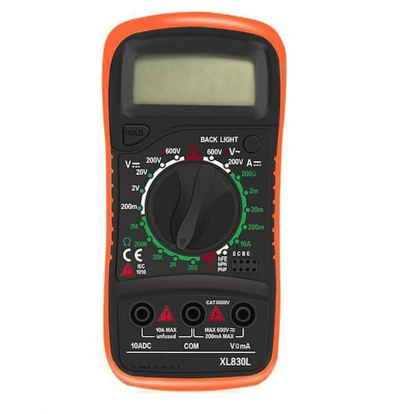 Digital Multimeter with AC/DC Voltage, Current, Resistance, Continuity, Diode Tester