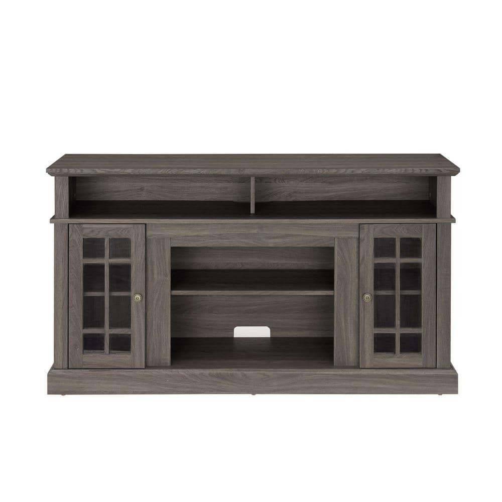 Dark Walnut TV Stand Modern Entertainment Console Fits TVs up to 65 in. wi