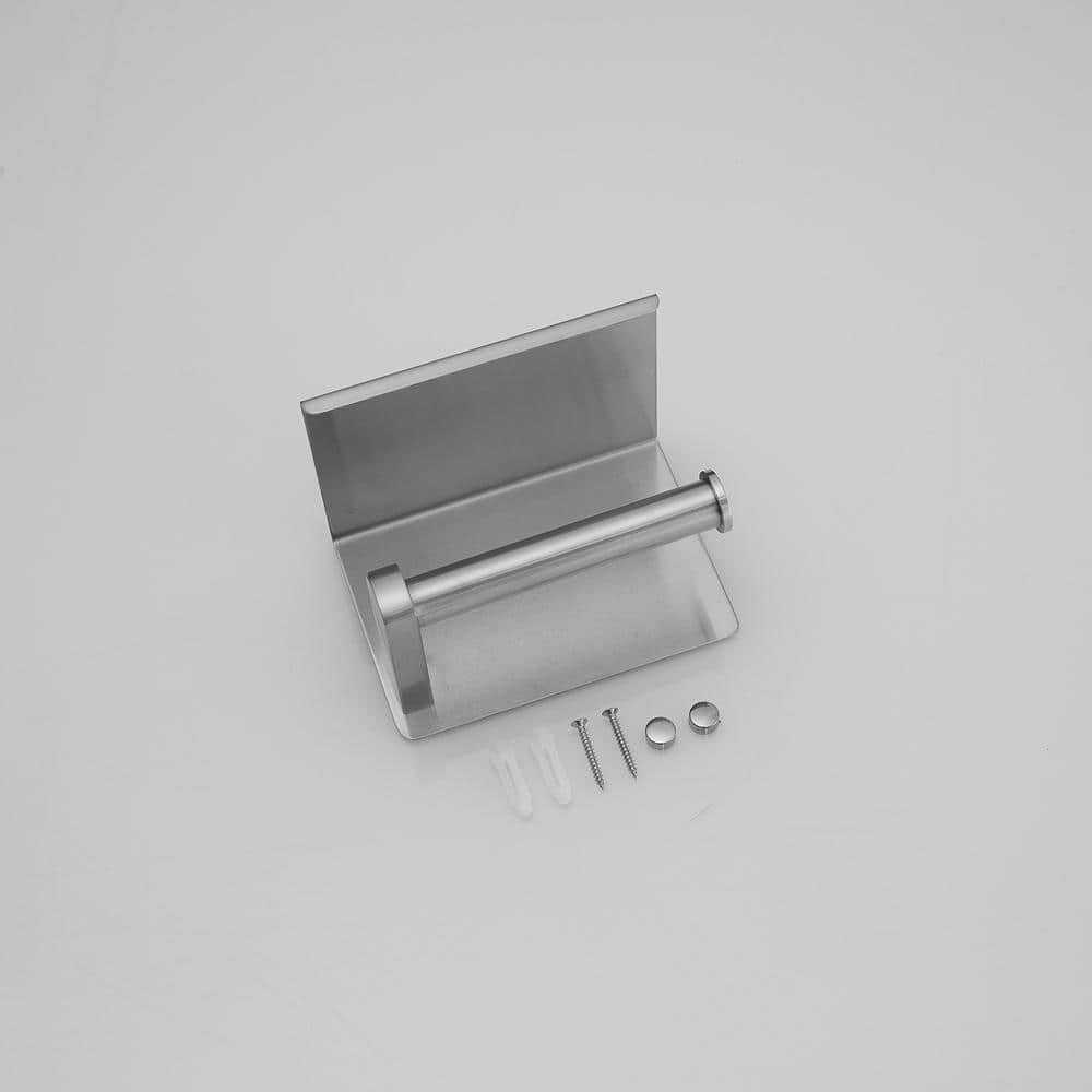 Brushed Nickel Stainless Steel Wall Mounted Toilet Paper Holder with Shelf