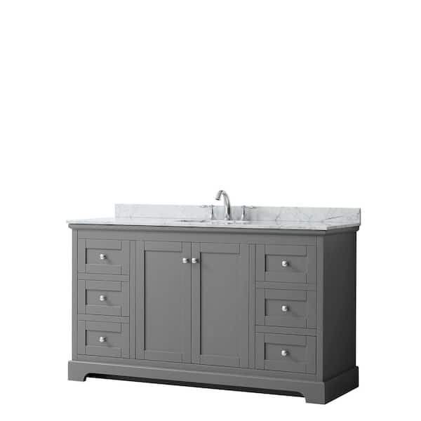 D Bathroom Vanity In Dark Gray, White Bathroom Vanity With Dark Grey Top