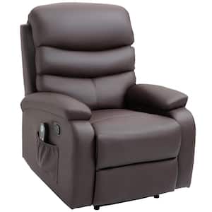 Brown PU Leather 8-Point Reclining Massage Chair