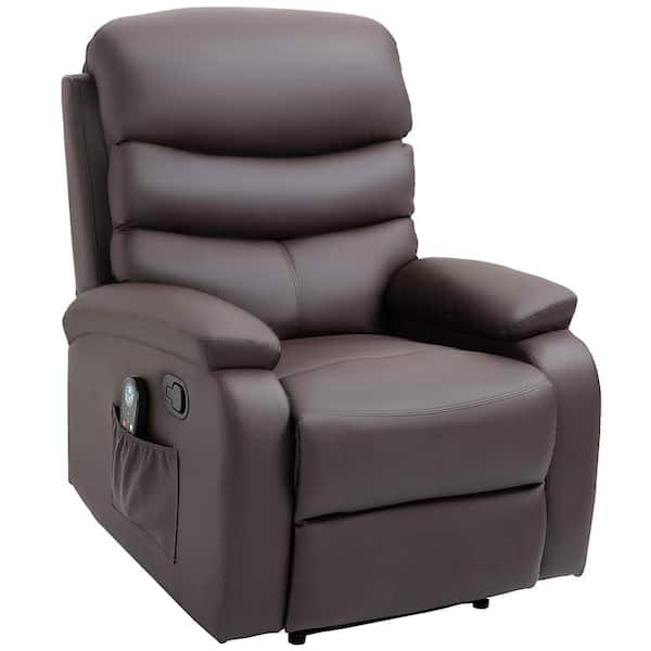 HomCom Brown PU Leather 8-Point Reclining Massage Chair