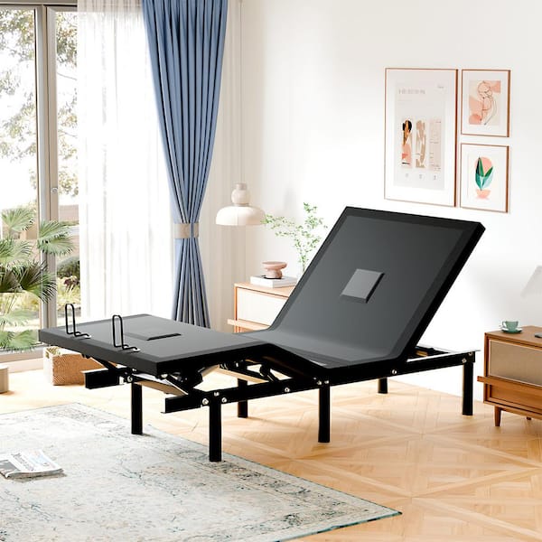 TENONER Black, Twin XL, Adjustable Bed Frame with Voice
