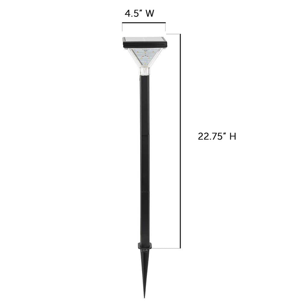 Luxor Black Aluminum Solar LED Pathway Lights - 2 Pack