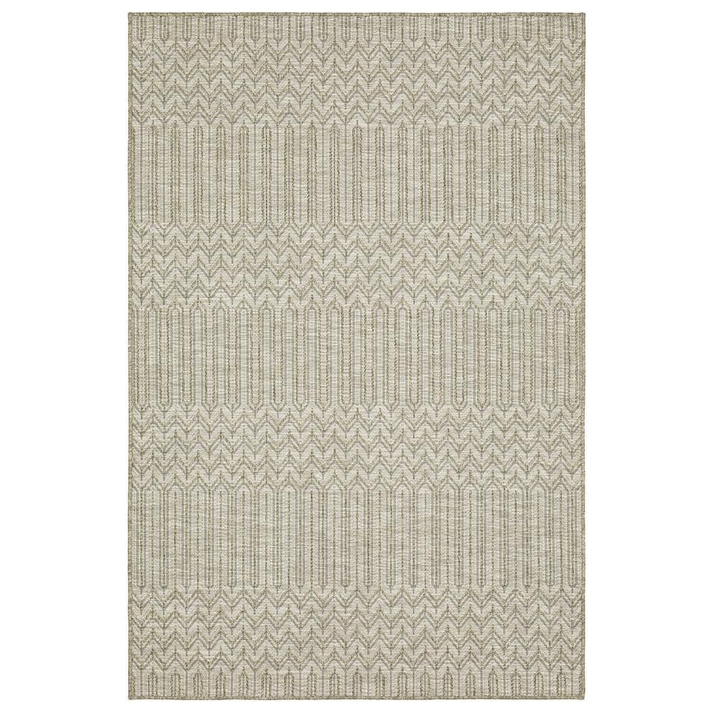 Thrasher Beige 10 ft. x 13 ft. Geometric Abstract Stripe Polypropylene Indoor/Outdoor Area Rug price history on PriceWatchPro
