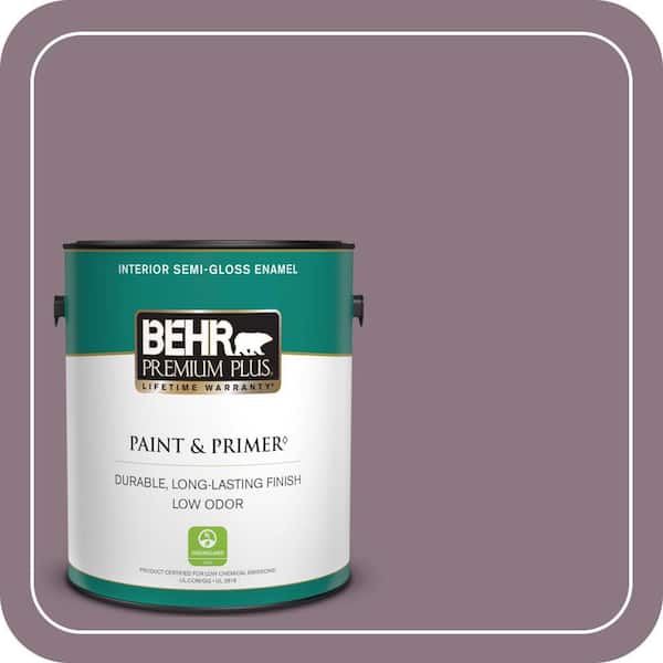 BEHR PREMIUM PLUS 1 gal. #BNC-20 Purple Rubiate Semi-Gloss Enamel Low Odor Interior Paint & Primer