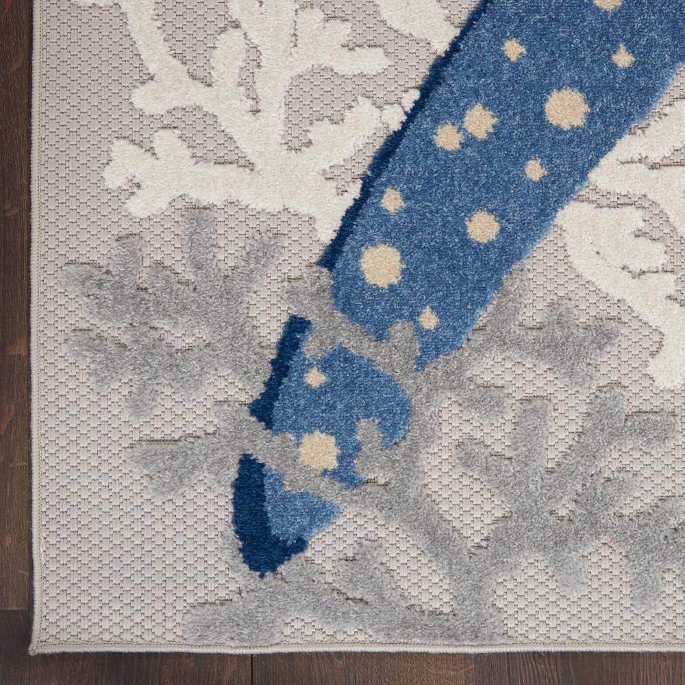 Coastal Breeze Blue/Grey Geometric Indoor/Outdoor Area Rug 6' x 9'