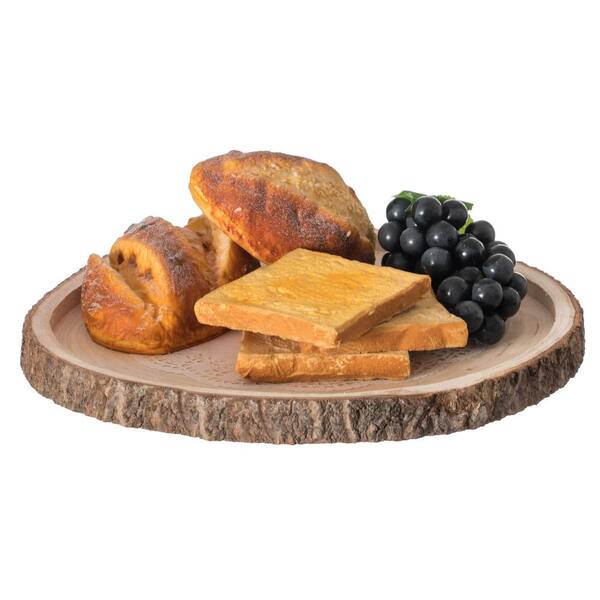 Round Natural Wood Serving Board - Bark Edges - 12 inch x 12 inch x 1 inch - 1 Count Box, Size: Large