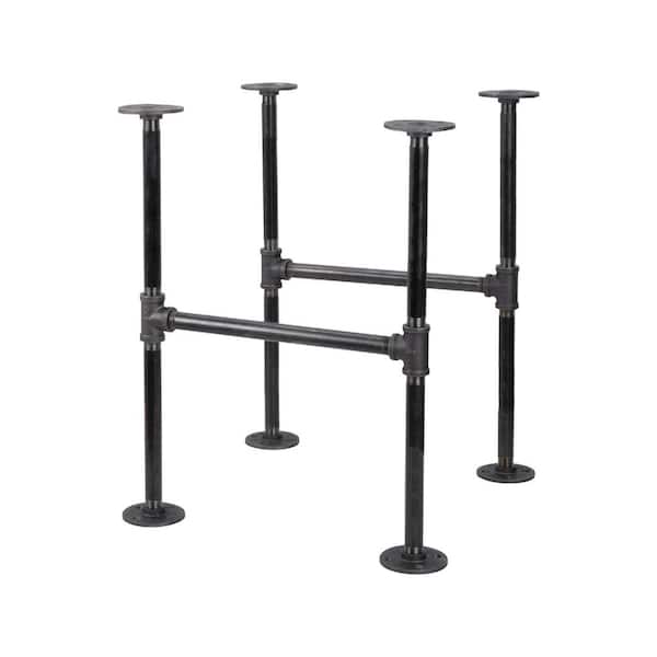 PIPE DECOR 1/2 in. Black Pipe 16.5 in. W x 19.5 in. H "H" Design End Table Leg Kit