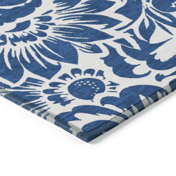 Chantille ACN551 Navy 2 ft. 6 in. x 3 ft. 10 in. Machine Washable Indoor/Outdoor Geometric Area Rug