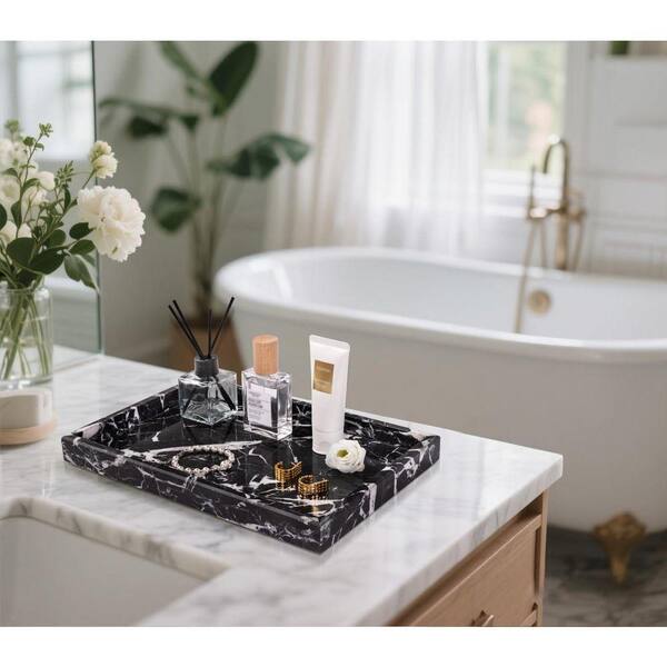 Natural Series Black Rectangle Marble 12 Tray 1 LX0511 - The Home