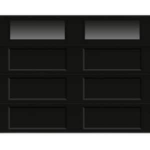 Bridgeport Steel Extended Panel 9 ft x 7 ft Insulated 6.3 R-Value Black Garage Door with Windows