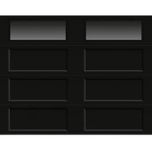 Bridgeport Steel Extended Panel 9 ft x 7 ft Insulated 6.3 R-Value  Black Garage Door with Windows