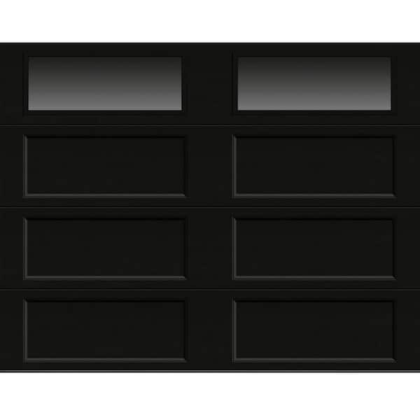 Clopay Bridgeport Steel Extended Panel 9 ft x 7 ft Insulated 6.3 R-Value  Black Garage Door with Windows